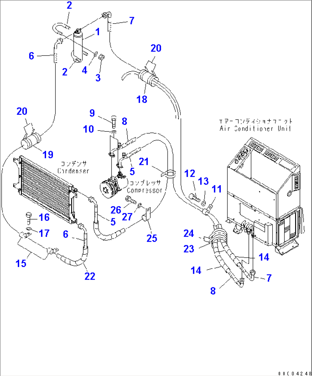 AIR CONDITIONER (RECEIVER DRYER AND COOLER HOSE) (NORTH AMERICA SPEC.)