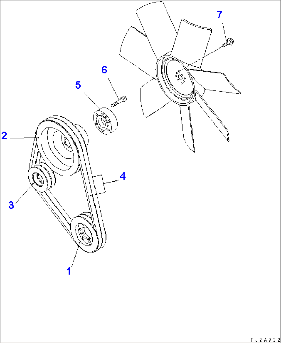 ENGINE COOLING (FAN PULLEY AND V-BELT)