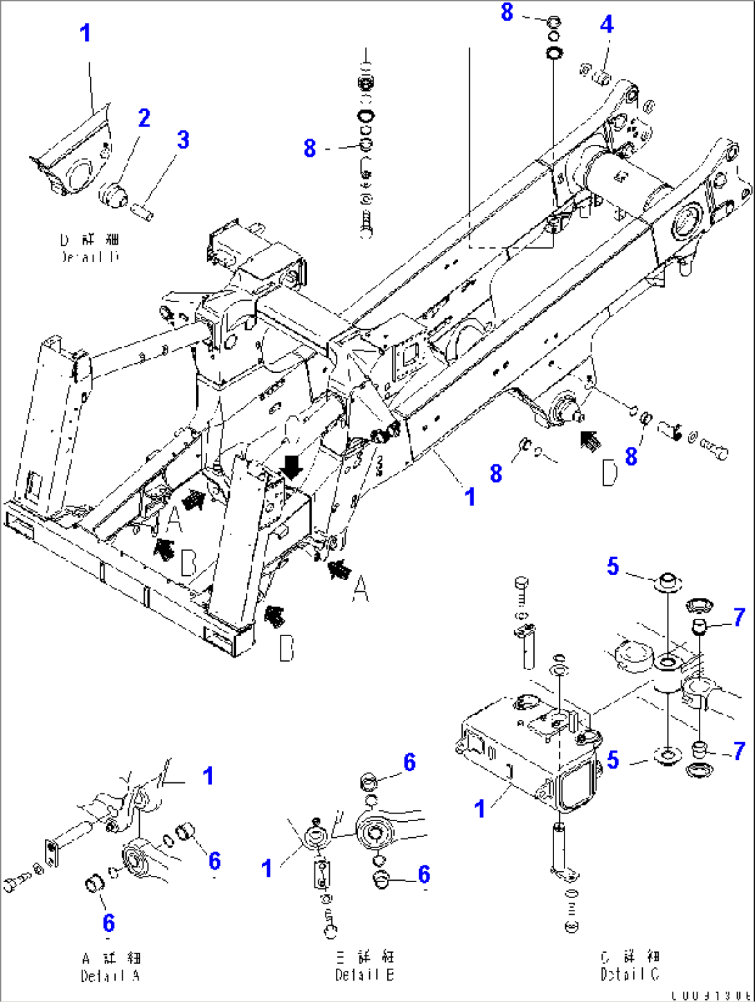 MAIN FRAME (FRAME) (ADDITIONAL FILTER¤ TIRE STOPPER¤ EXHAUST BRAKE¤ ASR)(#7901-)