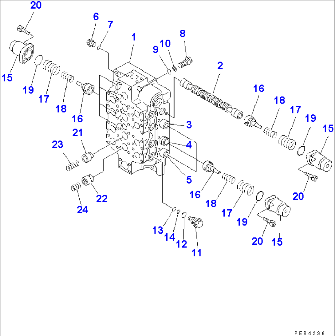 MAIN VALVE (4-SPOOL) (1/6)(#31001-31051)