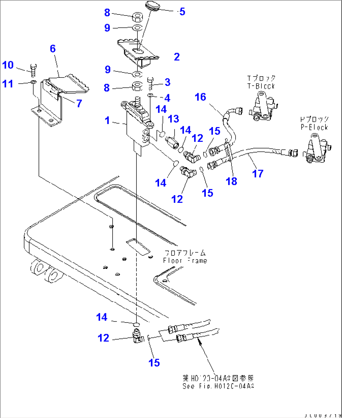 FLOOR FRAME (BOOM SWING CONTROL) (CANOPY)