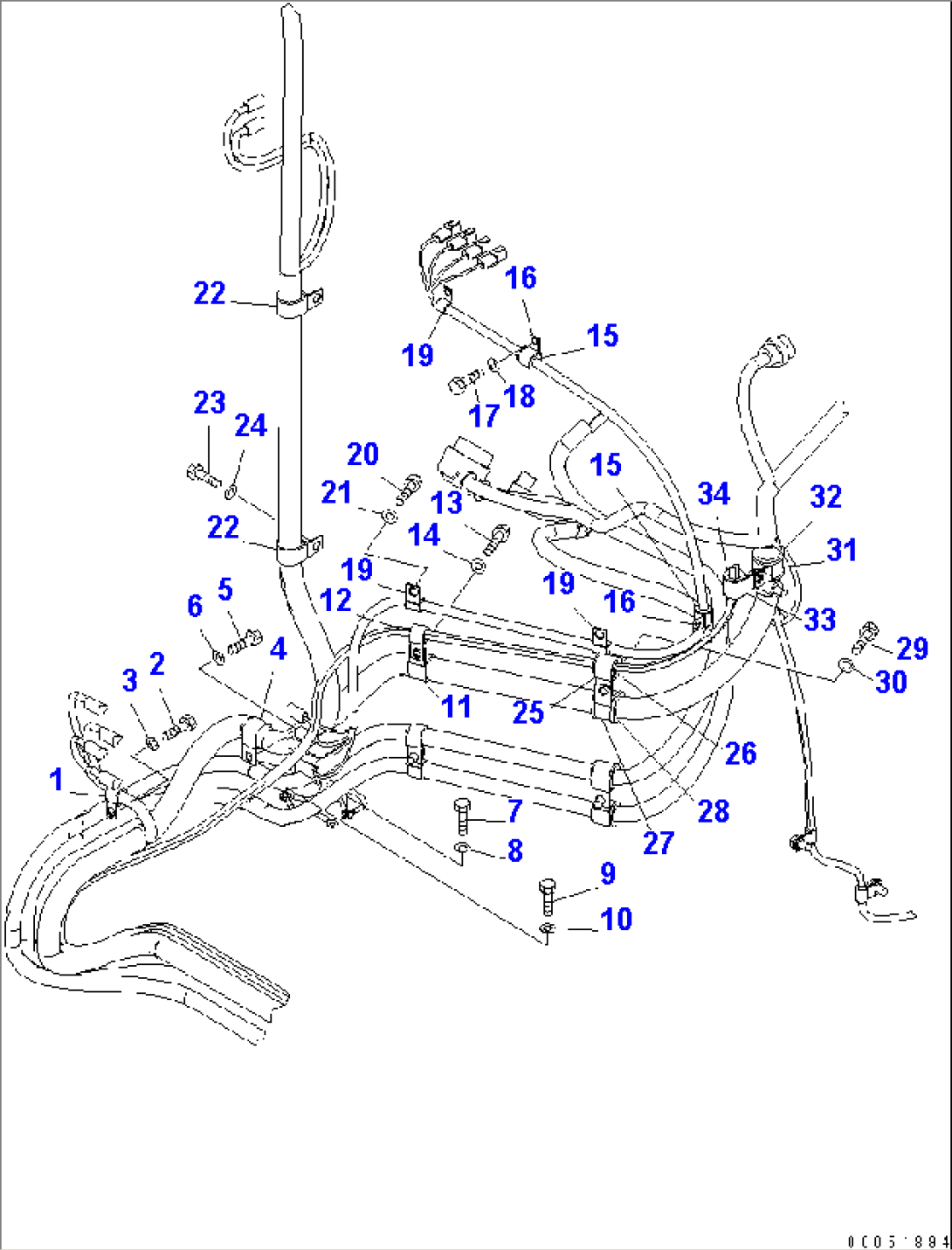 ELECTRICAL SYSTEM (POWER CONTROL GROUP) (CLIP) (PARTITION COVER SIDE)(#20001-)