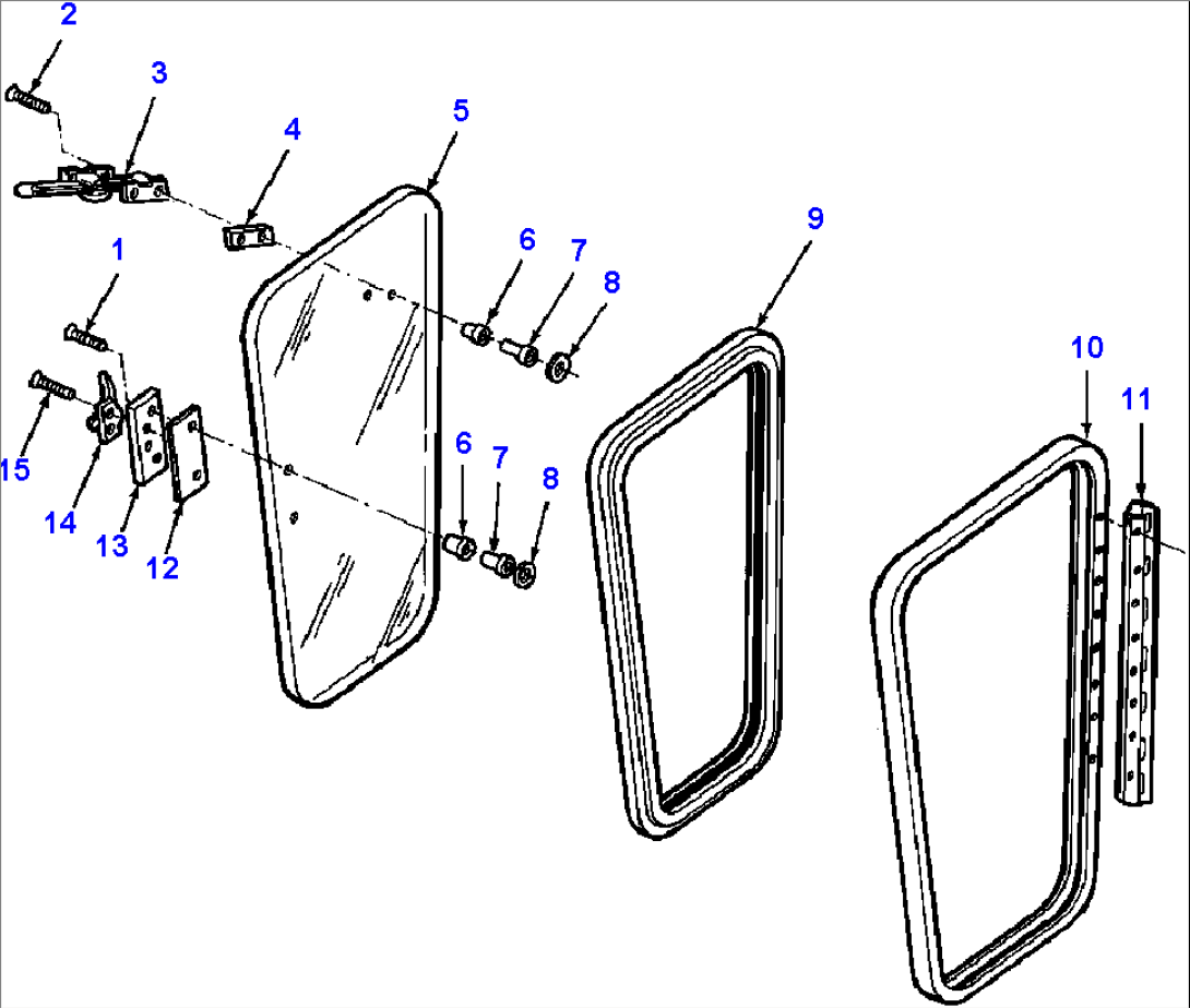 FIG. K5200-01A4 HINGED LOWER FRONT WINDOW - LOW PROFILE CAB