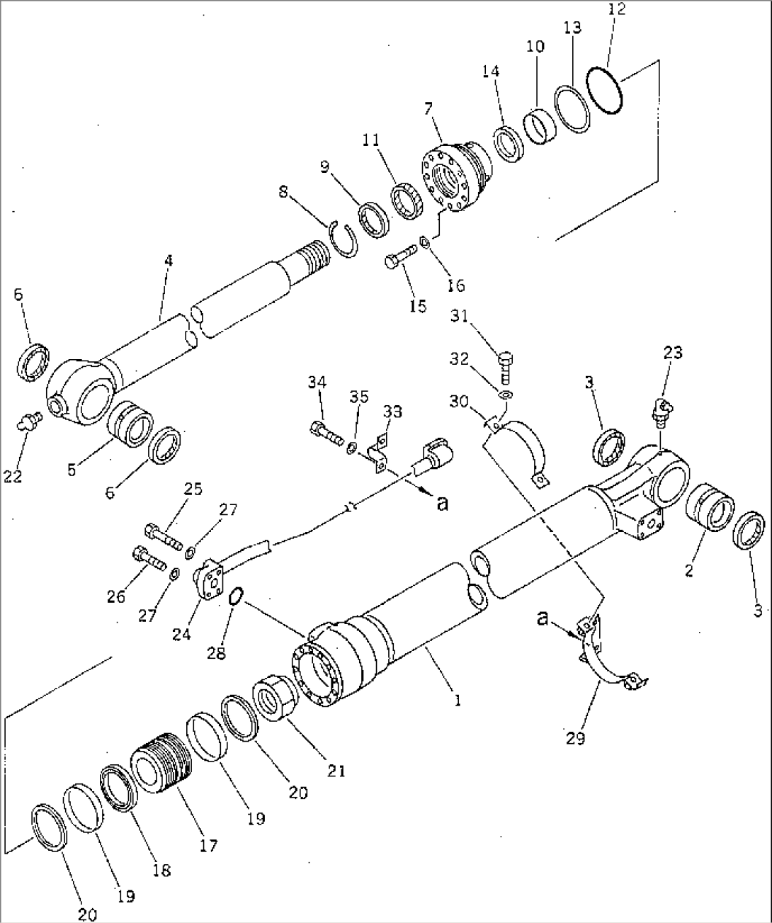 BUCKET CYLINDER (FOR 2.5M ARM¤ 3.05M ARM AND 3.5M ARM)(#50001-52740)
