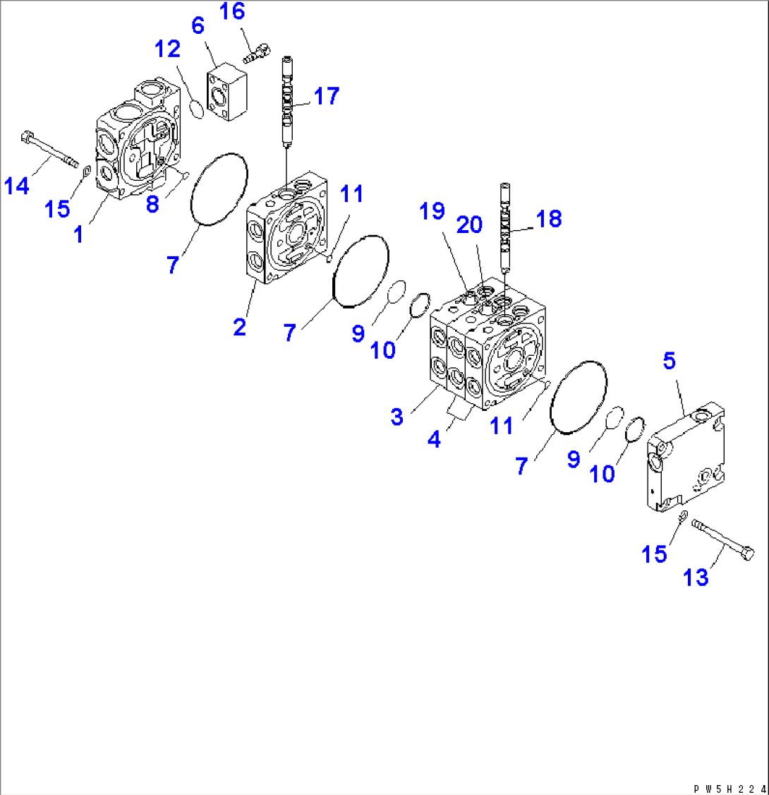 CONTROL VALVE (4-SPOOL) (1/5) (R.H.)