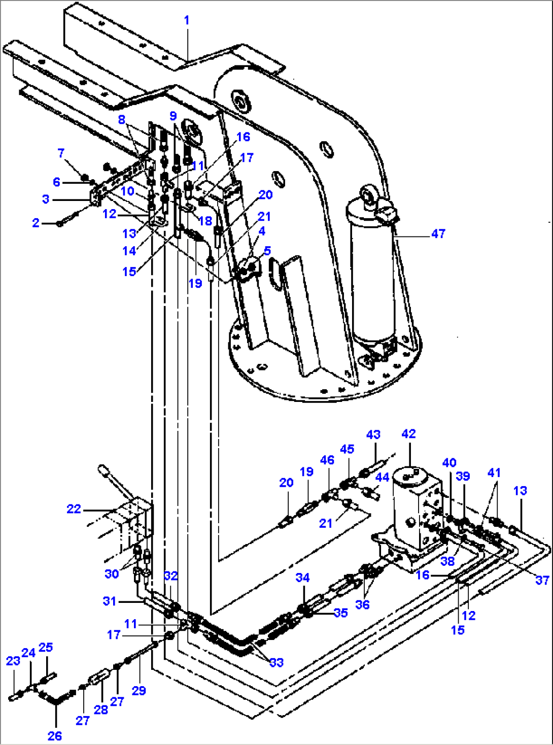 FIG. H0210-01A0 PEDESTAL - FOUR-SECTION POWER BOOM