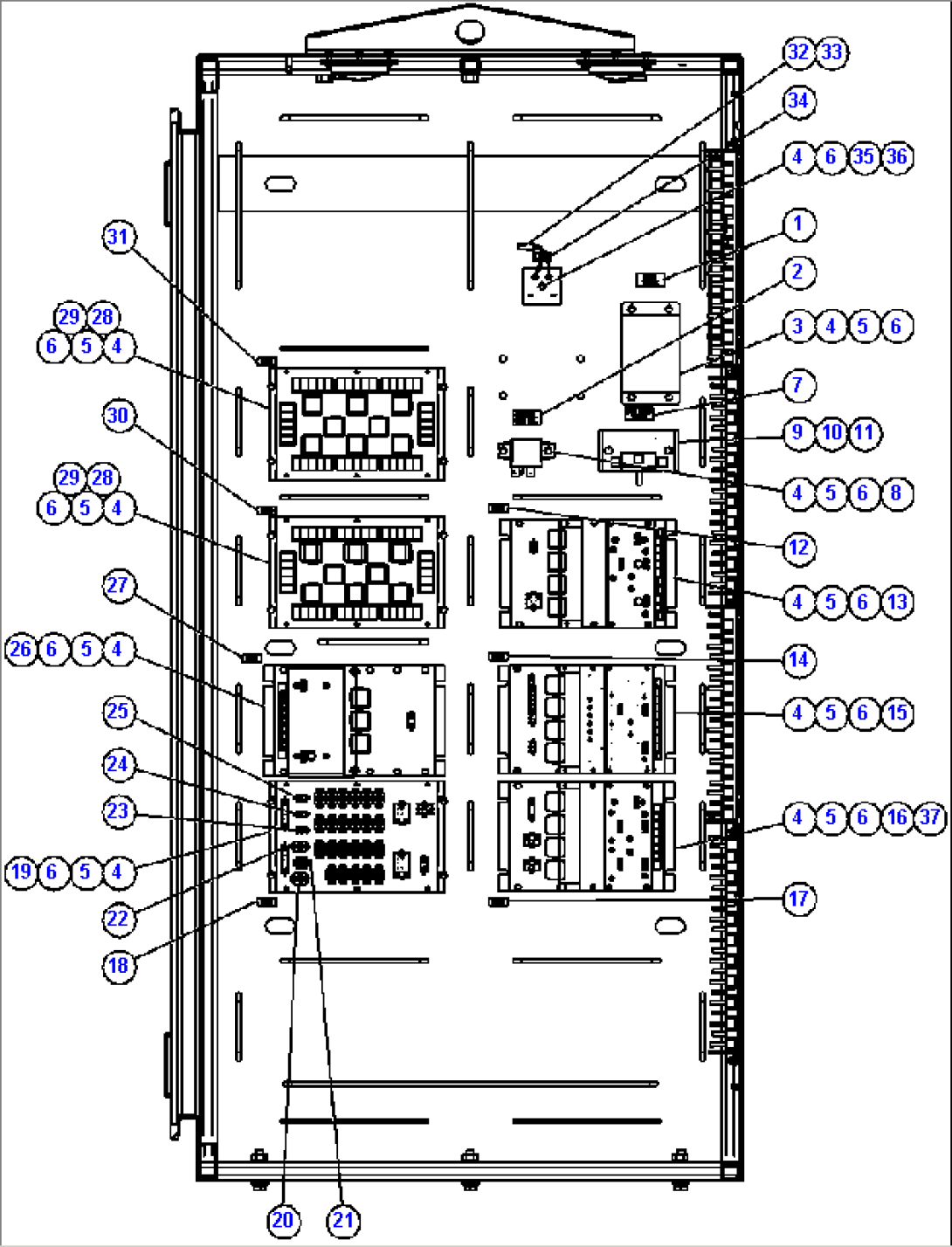 AUXILIARY CONTROL CABINET COMPONENTS - 1