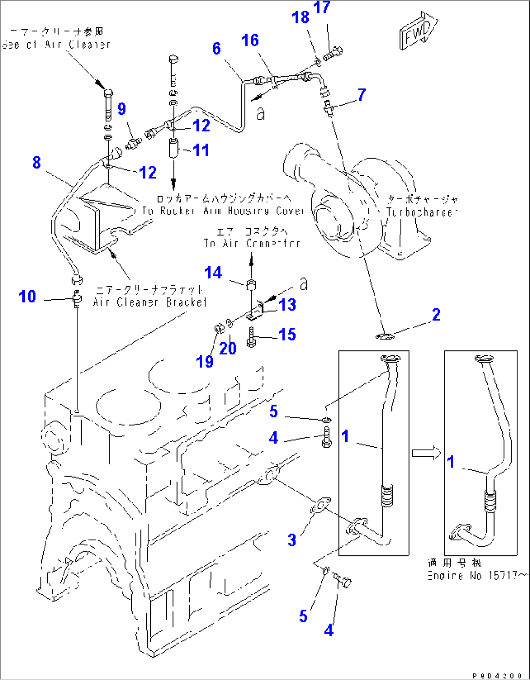 TURBOCHARGER LUBRICATING OIL PIPING