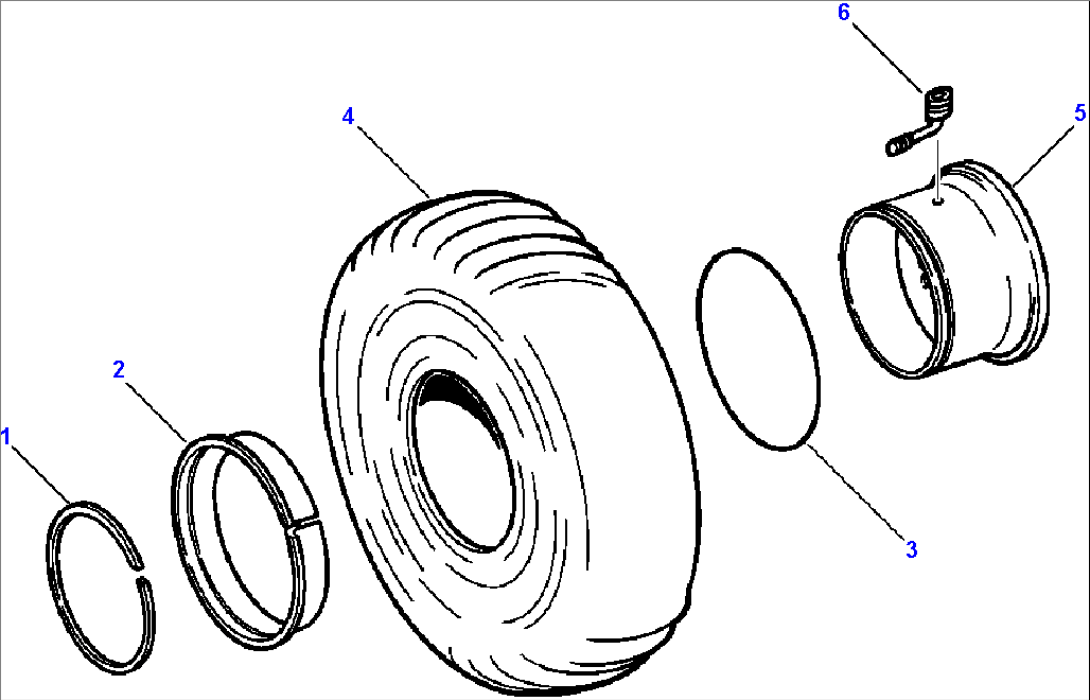 TIRES AND WHEELS - 17.5 X 25 (THREE PIECE RIMS)