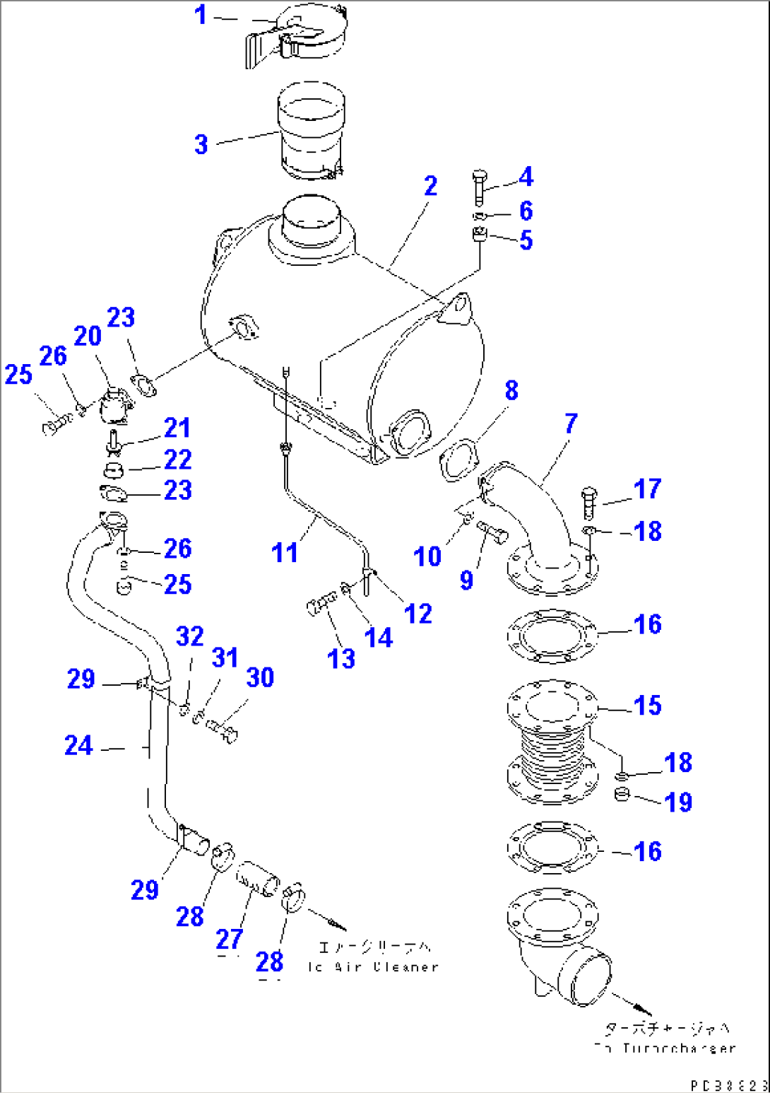 EXHAUST PIPE (OUTSIDE MUFFLER TYPE)(#10351-)