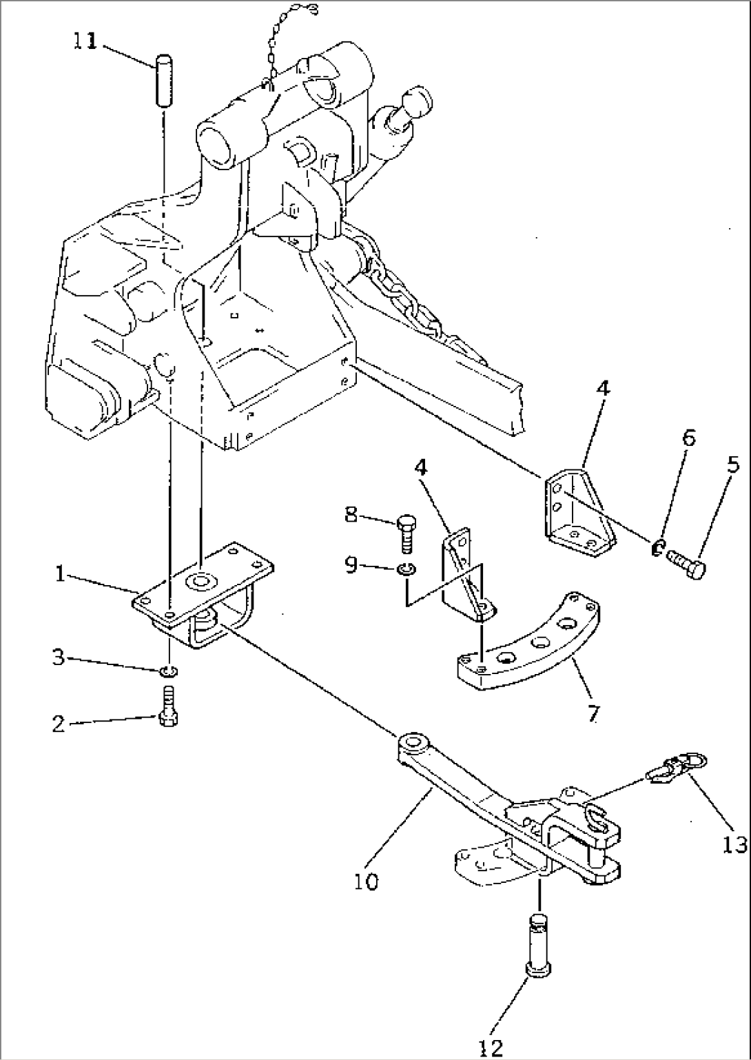 SWING DRAWBAR (FOR 3-POINT HITCH)