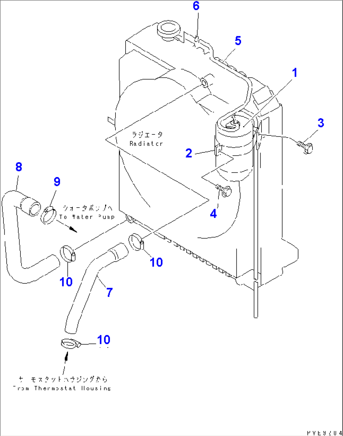 RADIATOR PIPING (FOR ANTI CLOG RADIATOR)(#60001-)