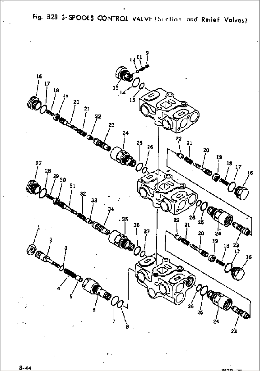 3-SPOOLS CONTROL VALVE (SUCTION AND RELIEF VALVES)