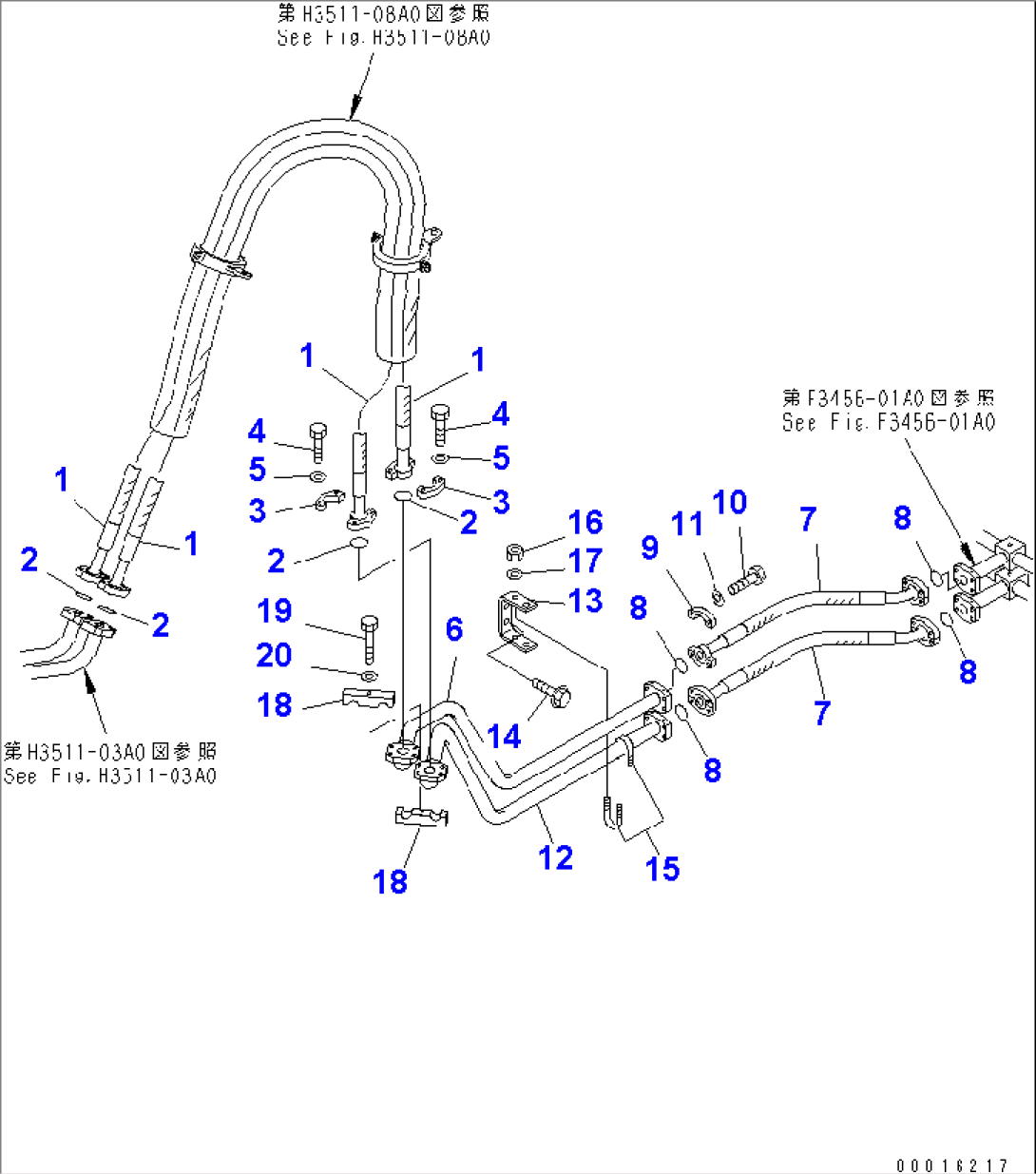 BRAKE COOLING PIPING (BRAKE LINE¤ REAR FRAME SIDE¤ 1/2)(#1022-)