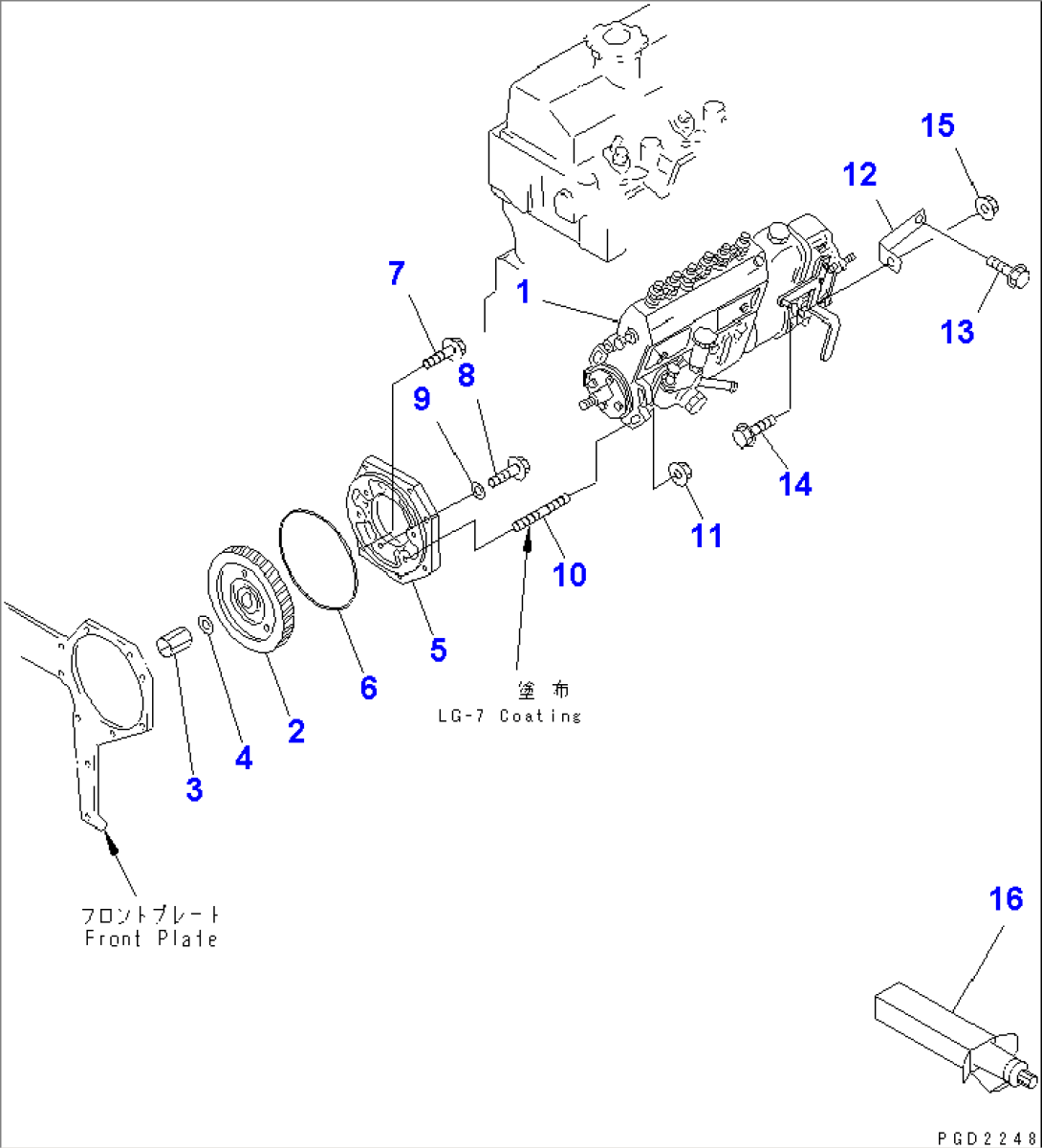 FUEL INJECTION PUMP MOUNTING(#165053-)