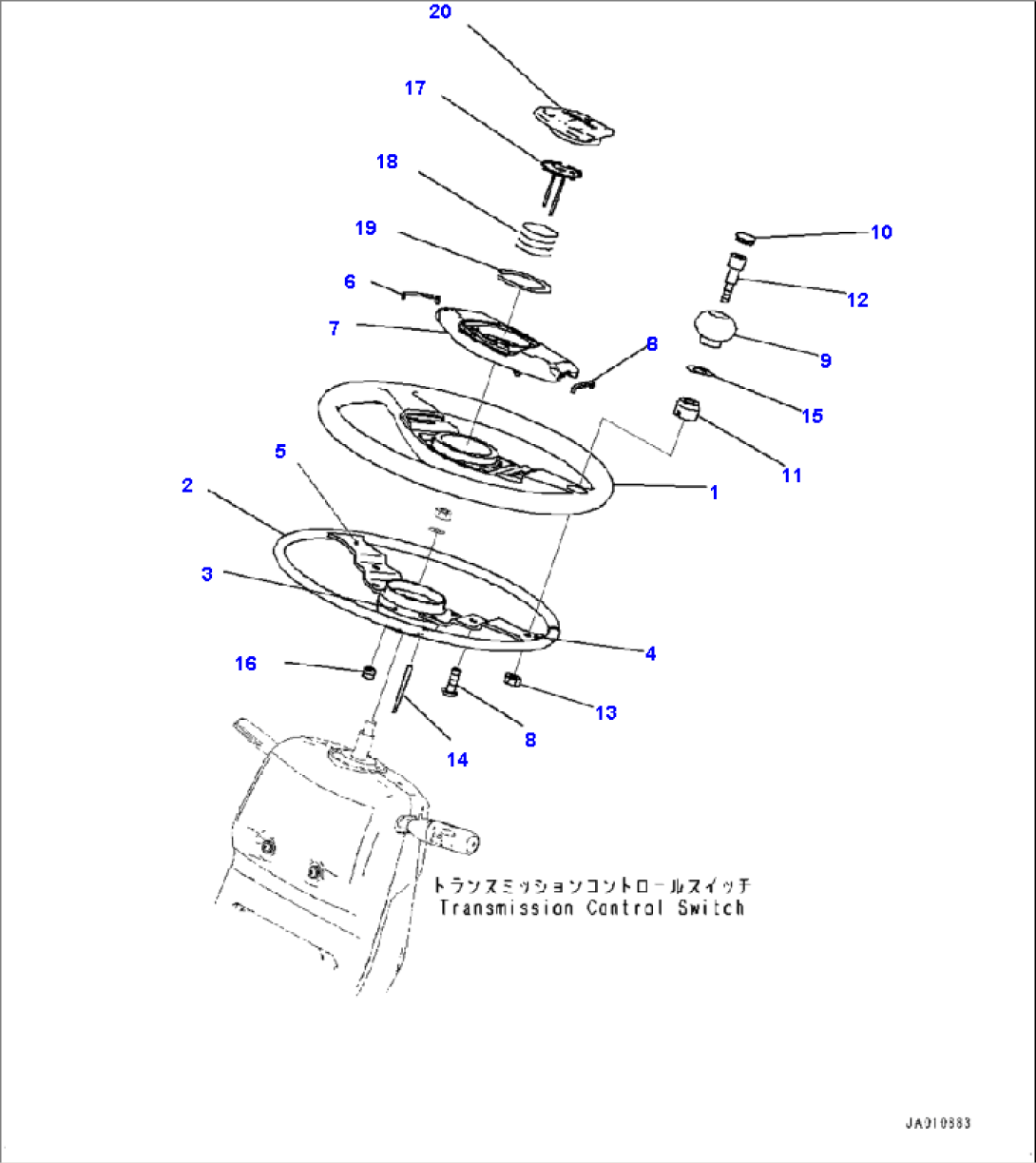 K0210-001029 ROPS CAB STEERING WHEEL