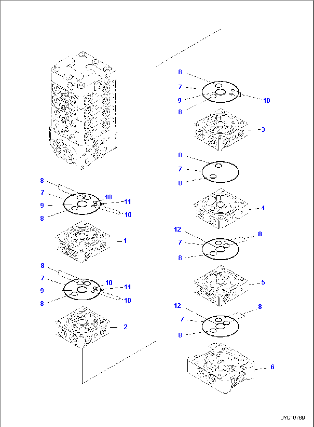 MAIN CONTROL VALVE, INNER PARTS (9/24)