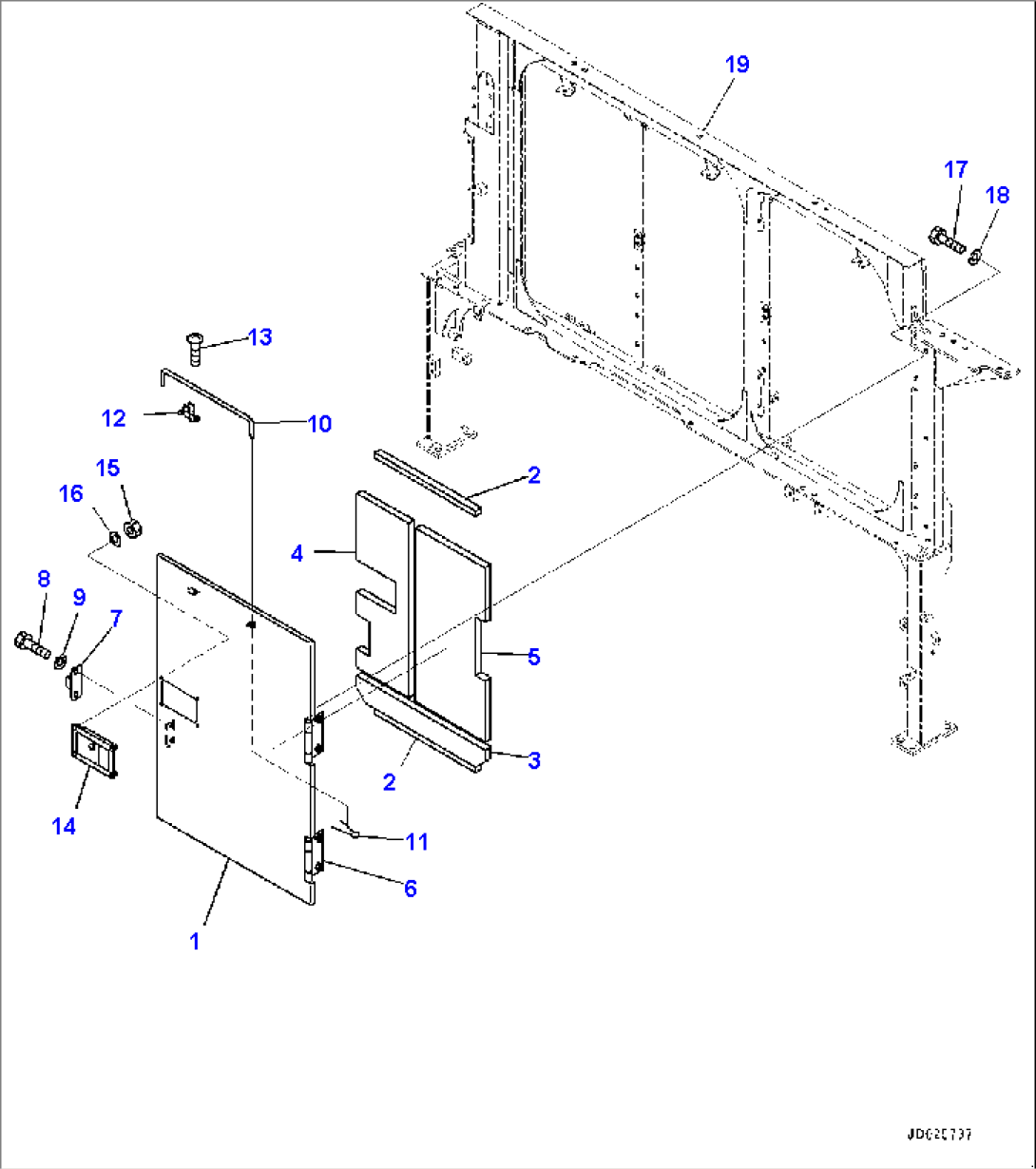 Machine Cab Partition, Cover (2/5) (#35201-35270)