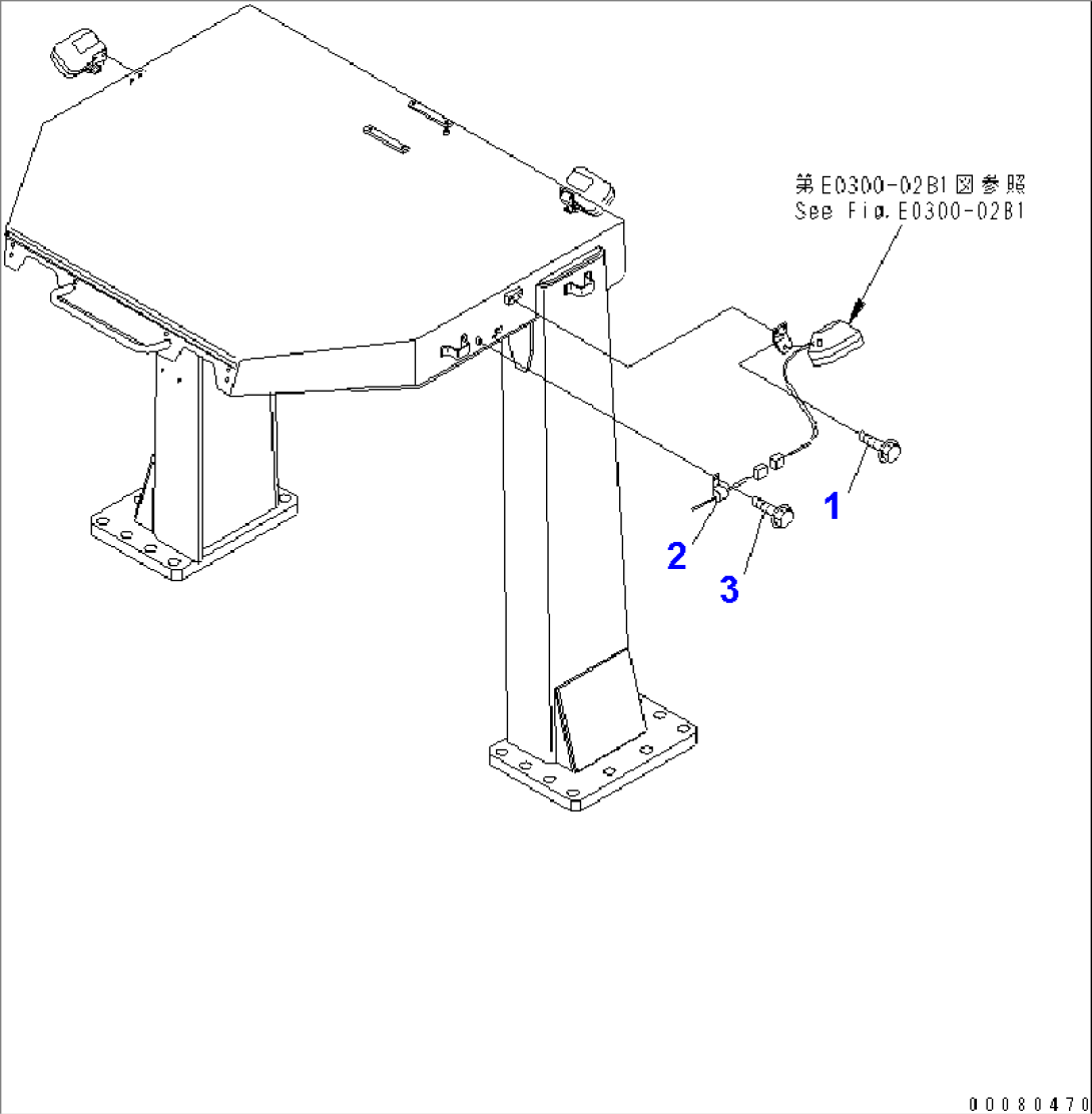 ROPS CANOPY (SIDE WORK LAMP MOUNTING PARTS) (WITH SIDE WORK LAMP)(#50042-)