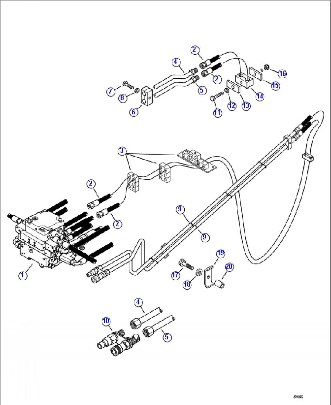 H3010-1A23 HYDRAULIC PIPING - STANDARD FLOW ATTACHMENT LINE - 2 OF 2