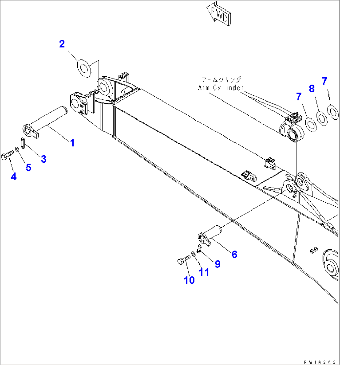 BOOM (5.7M) (TOP PIN AND BOTTOM PIN) (YELLOW)(#20001-)