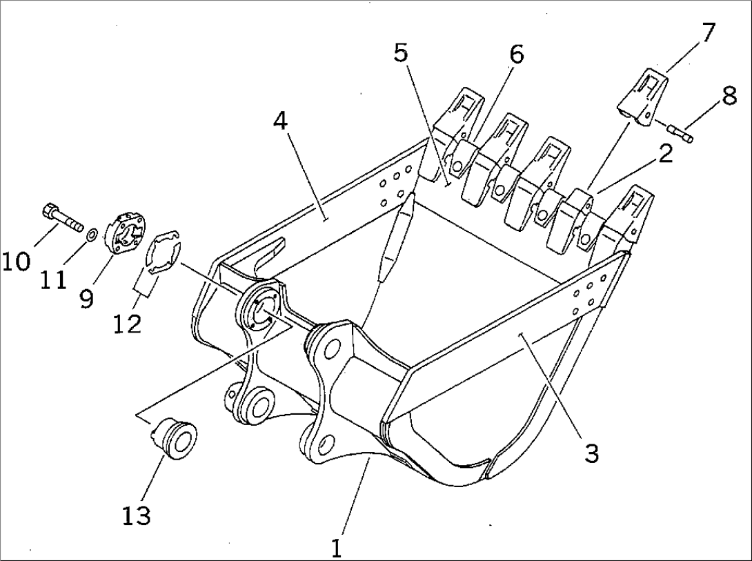BUCKET¤ 1.8M3 (CECE 1.6M3)¤ 1390MM (HEAVY DUTY) (WITH ADJUSTING)(#10001-11999)