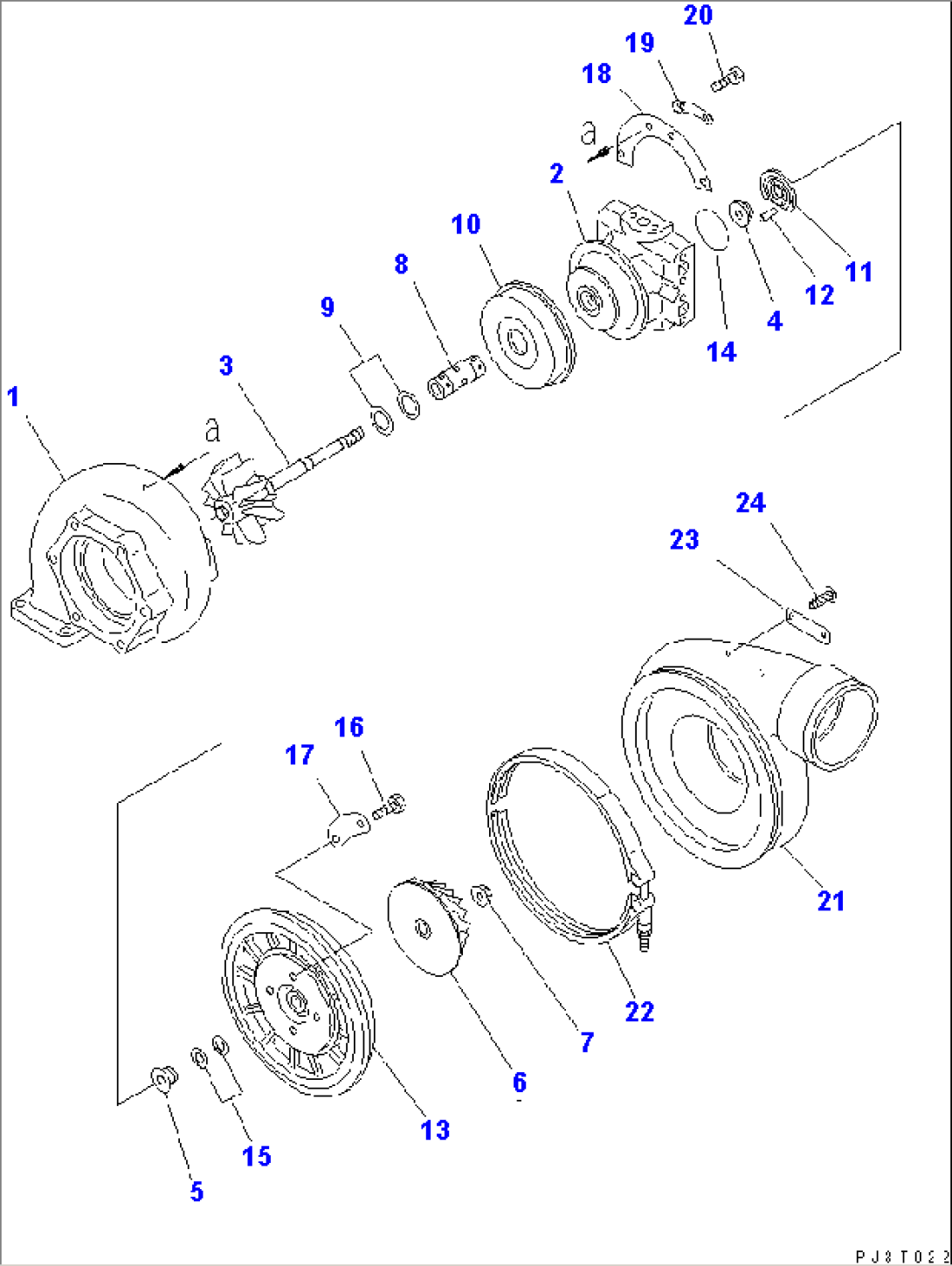 TURBOCHARGER (KTR110G-F45C) (INNER PARTS)(#11834-12363)