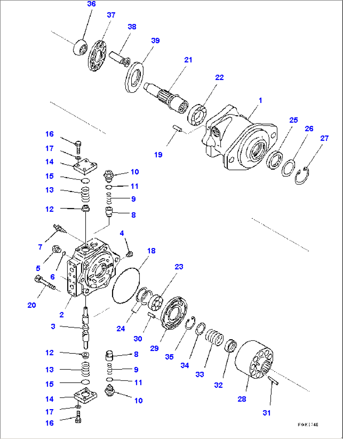 Power Train Hydraulic Oil Piping, HSS Motor (1/2) (#20003-)