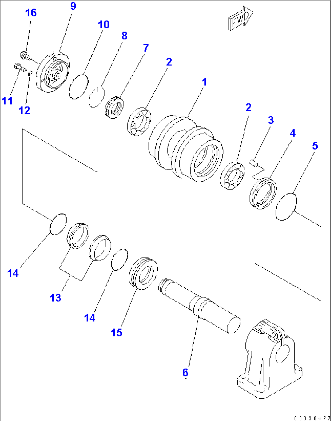 TRACK FRAME (R.H.) (CARRIER ROLLER) (COLD WEATHER SPEC.) (7 ROLLER)