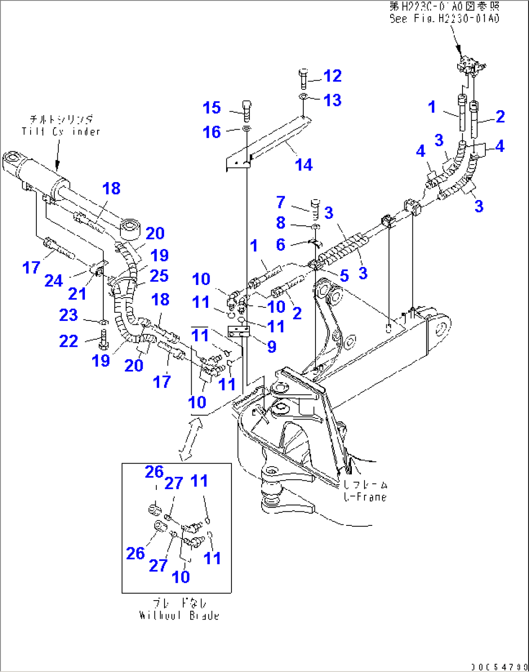 DOZER OIL LINE (TILT CYLINDER LINE)