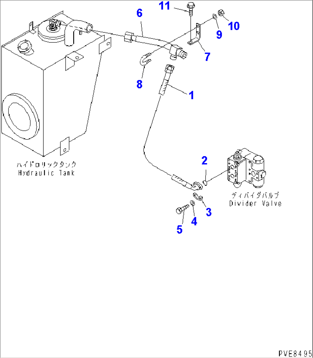 HYDRAULIC PIPING (DRAIN LINE) (WITH EMERGENCY STEERING) (FOR 4-SPEED)