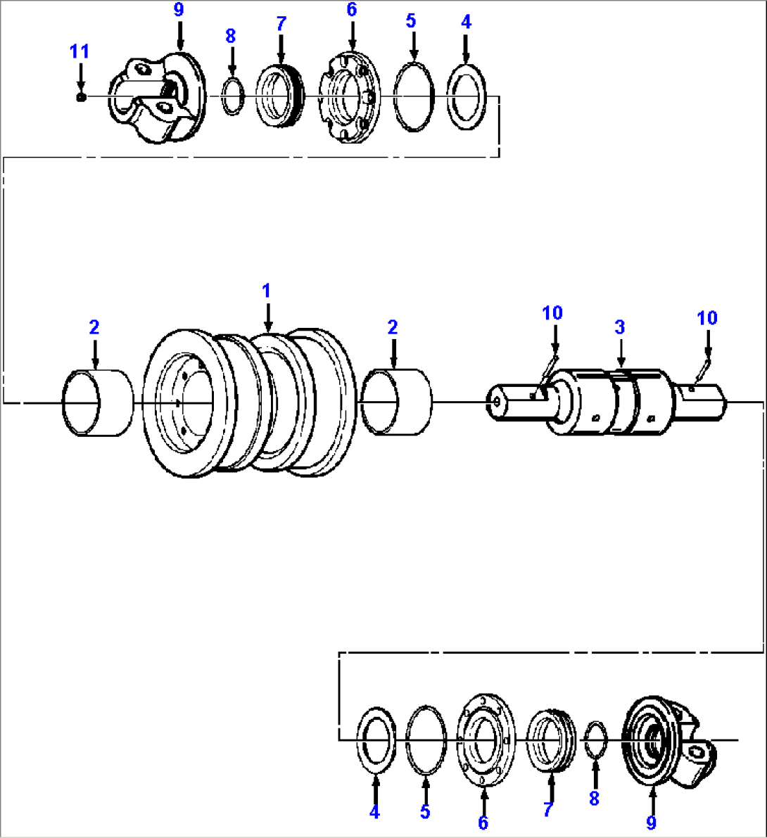TRACK ROLLER - LANDFILL APPLICATION DOUBLE FLANGE