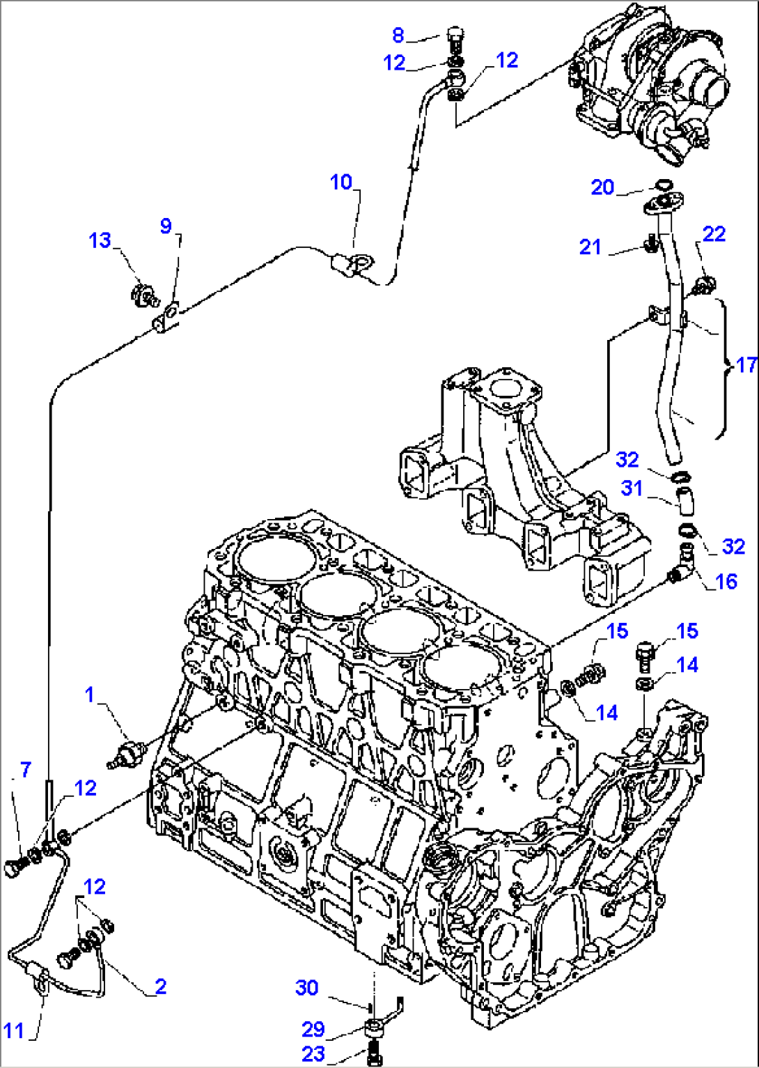 FIG. A0316-02A0 LUBRICATING OIL LINE - TURBO ENGINE