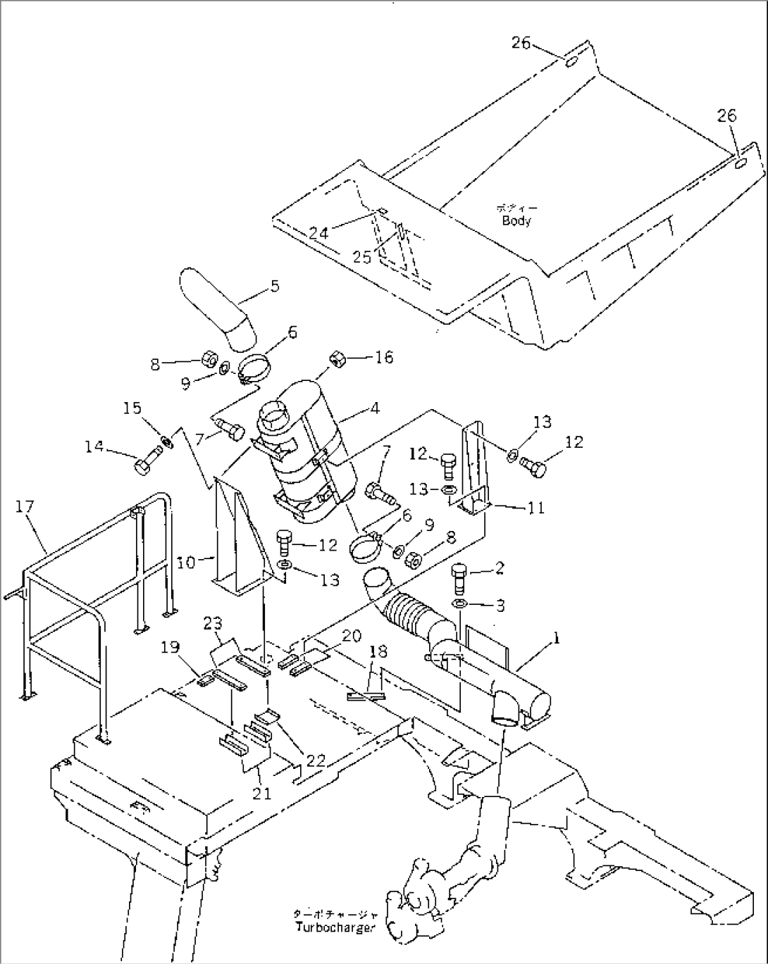 MUFFLER (FOR TWIN TURBOCHAGER)