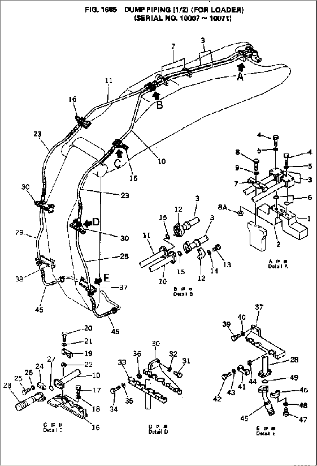 DUMP PIPING (1/2) (FOR LOADER)(#10007-10071)