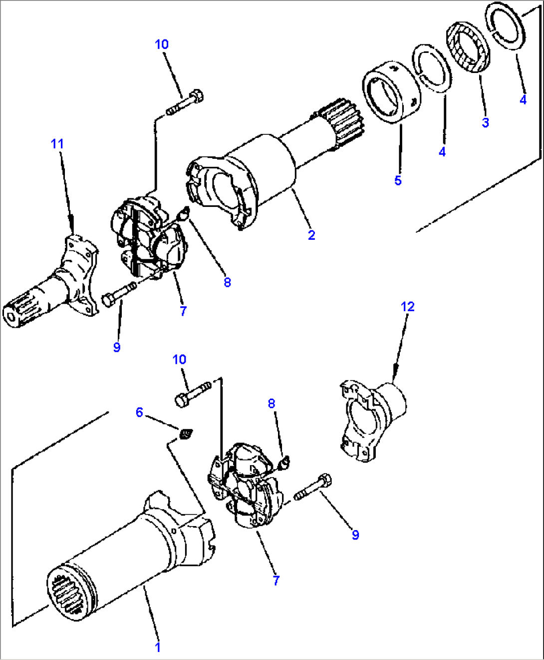 DRIVE SHAFT (CENTER - ON MACHINES S/N A10129 AND UP)