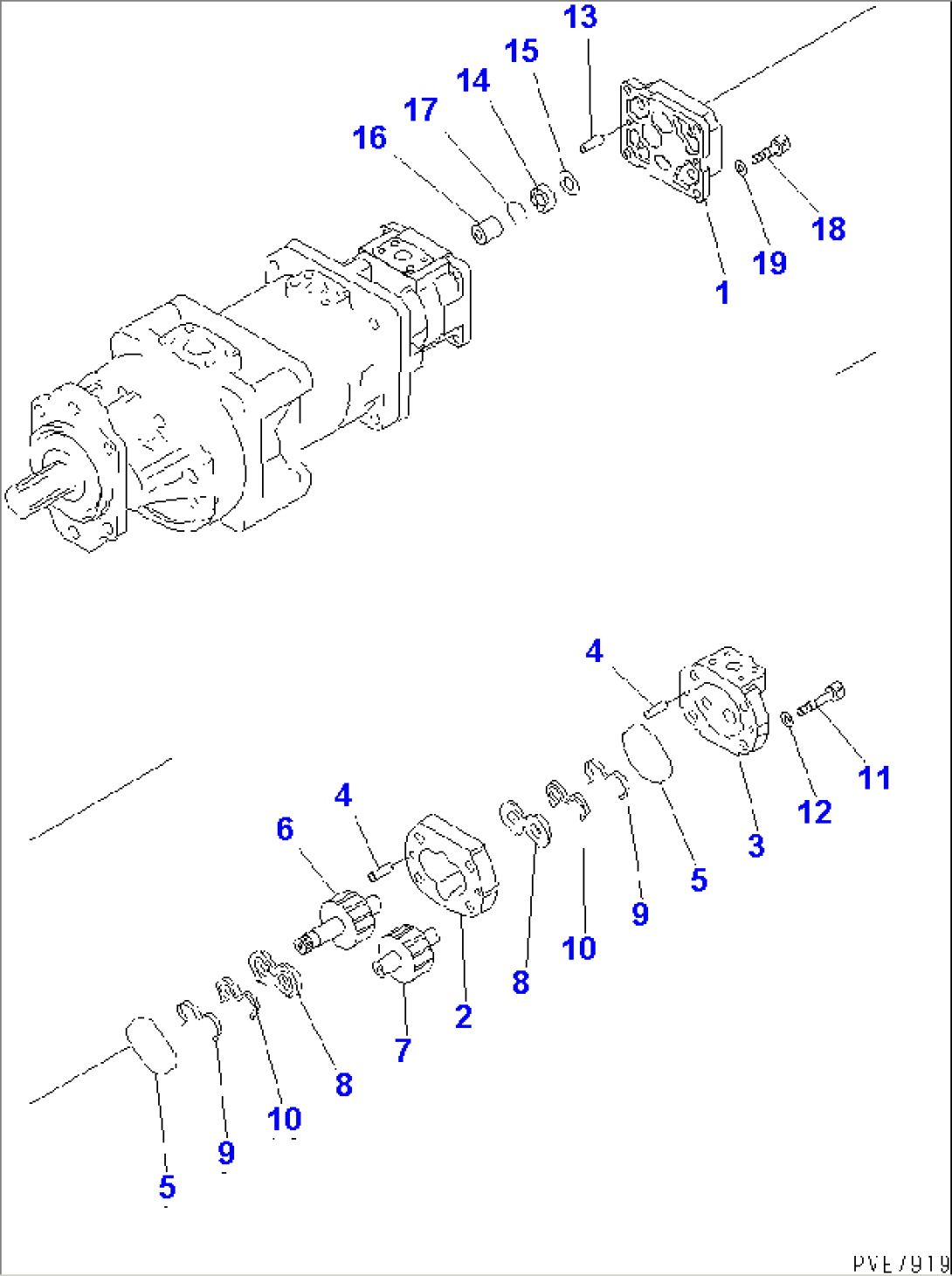 HYDRAULIC PUMP (TORQUE CONVERTER¤ TRANSMISSION¤ PPC¤ BRAKE) (4/4)