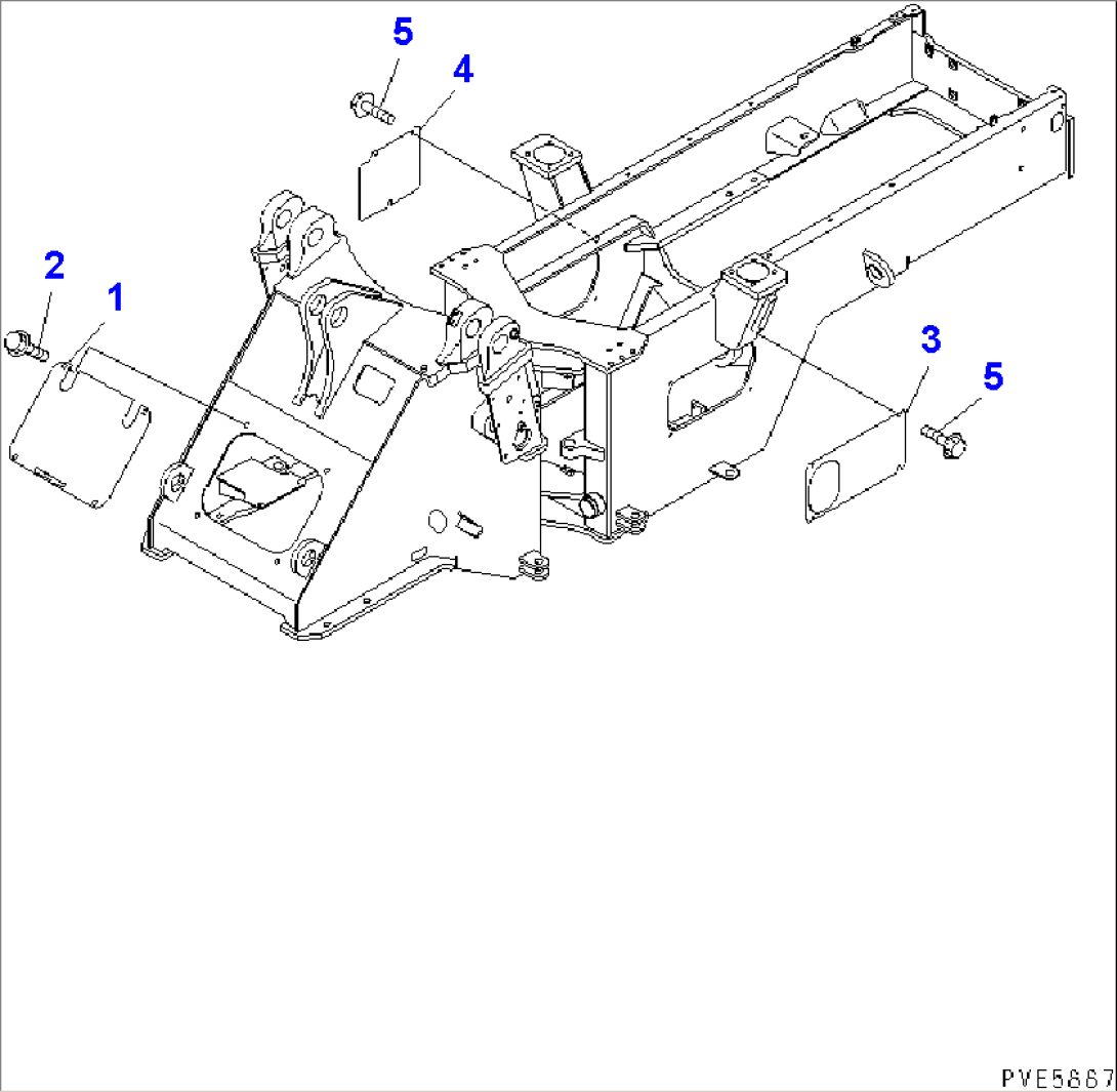 LOCK AND COVER (FRONT AND REAR FRAME COVER) (WITH 3-SPOOL VALVE)