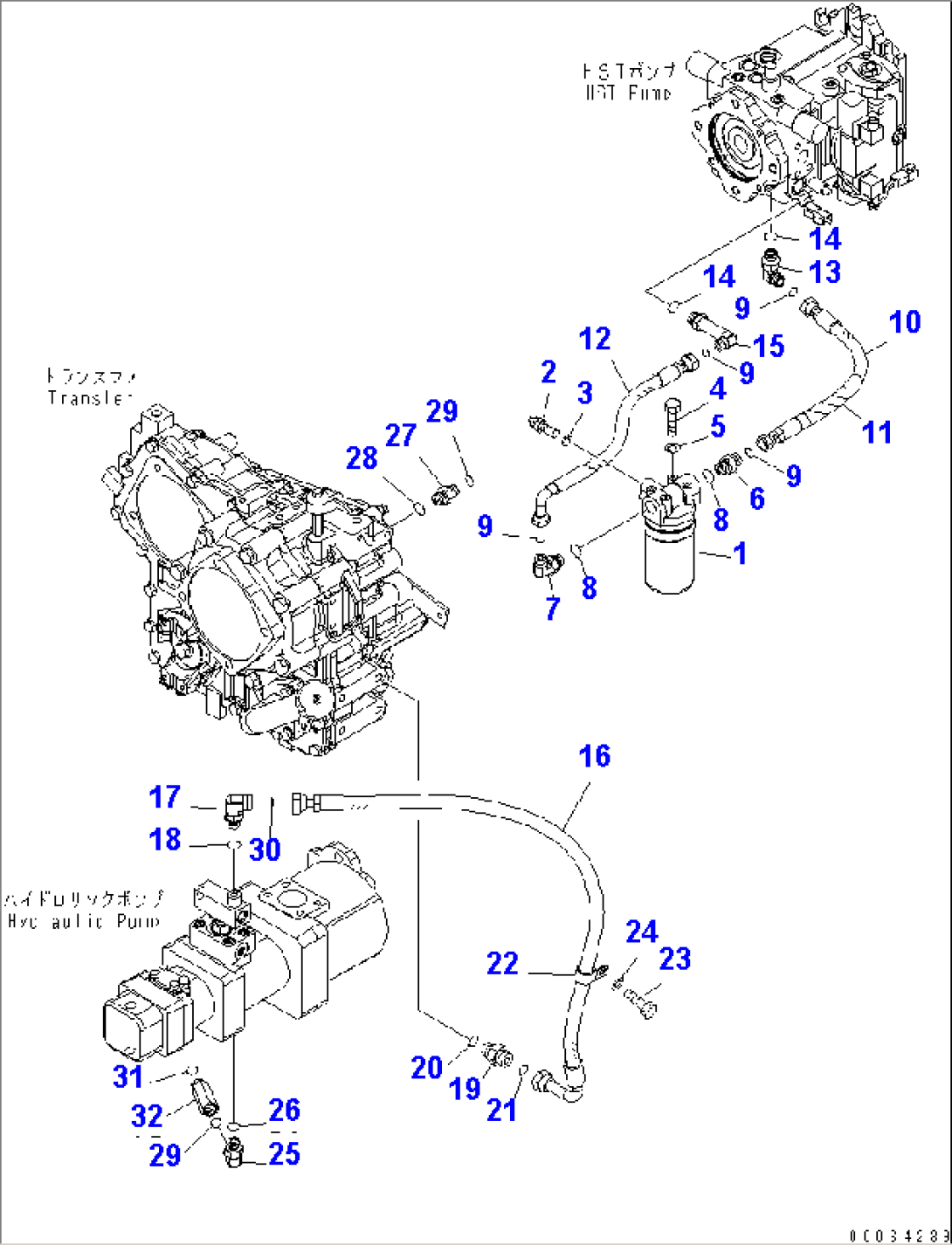HST OIL LINE (FILTER AND TRANSFER LINE)(#75001-)