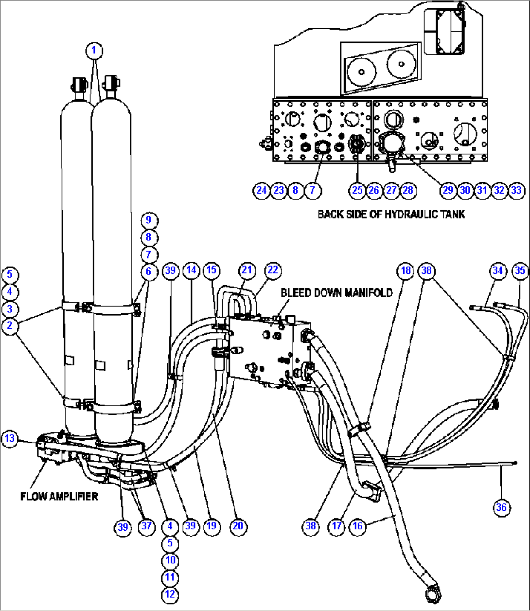 STEERING SYSTEM PIPING - 1 (S/N A30656 & UP)
