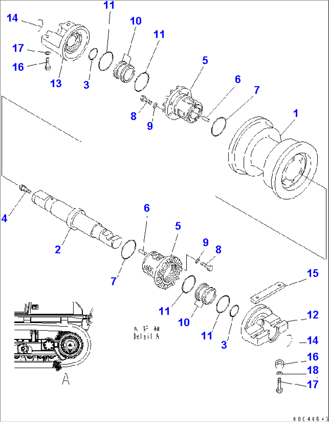 TRACK ROLLER (SINGLE) (5TH) (SHIBAKAI TRIMMING SPEC.)(#10981-)