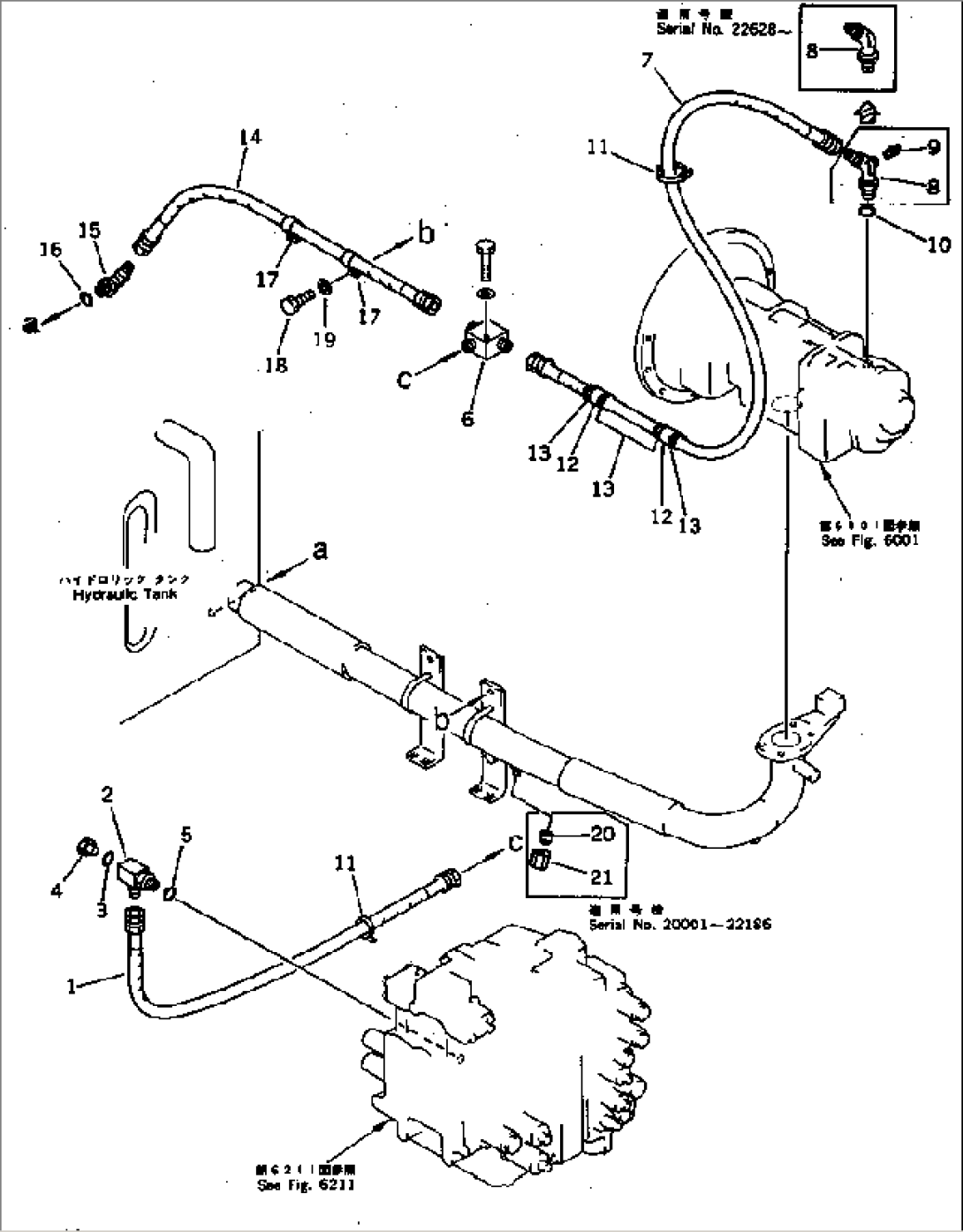HYDRAULIC PIPING (DRAIN) (FOR WRIST CONTROL)(#20412-)