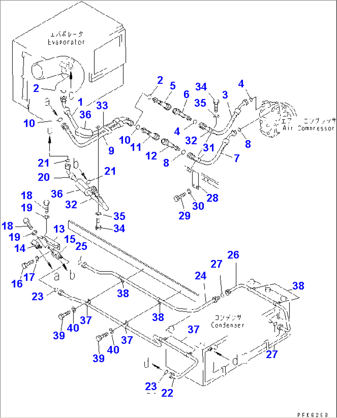 AIR CONDITIONER (COOLER PIPING)(STD¤ FOR JAPAN)(OP¤ EXCEPT JAPAN)(#2012-)