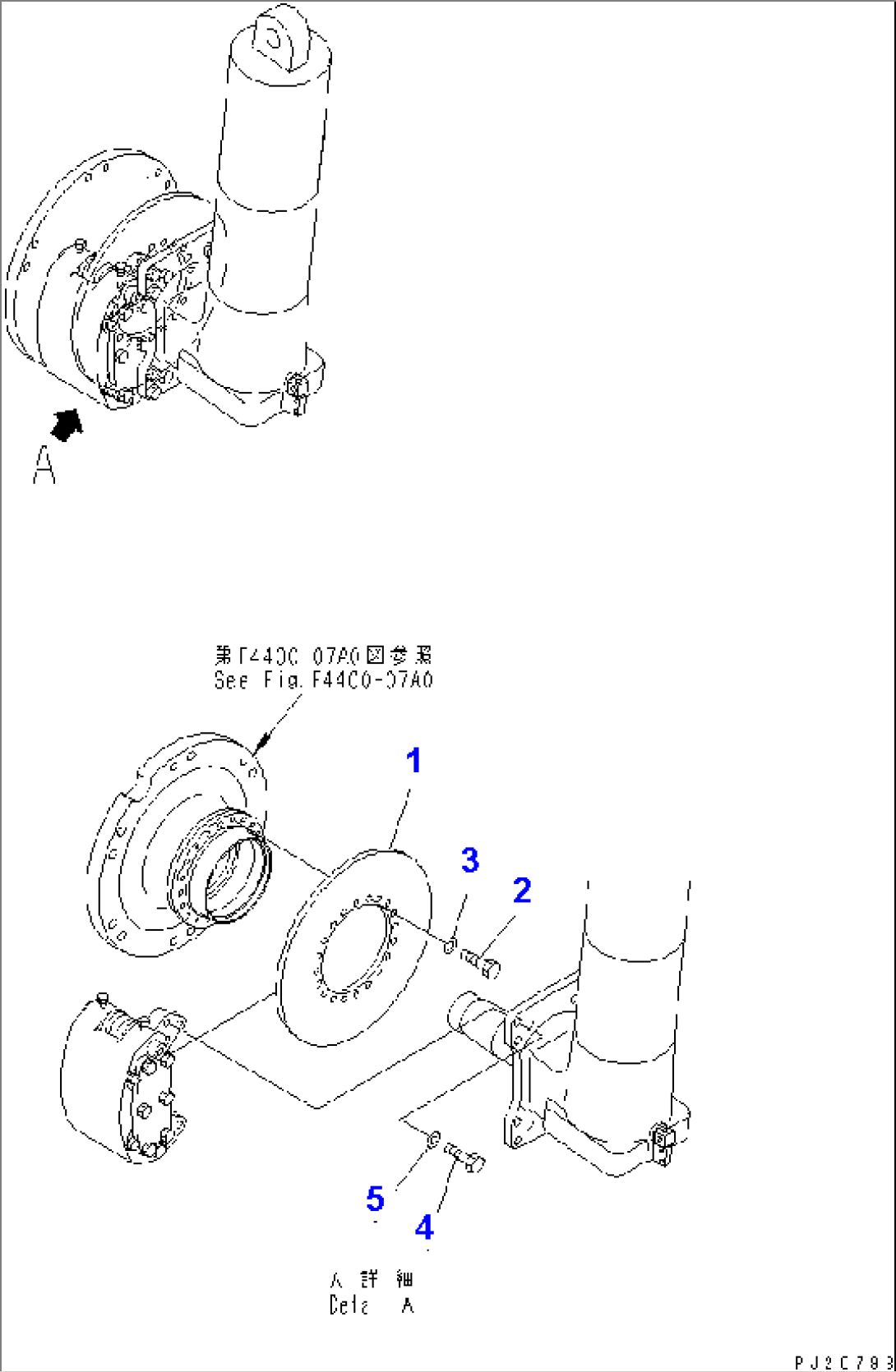 FRONT AXLE (RIGHT HAND) (3/6) (FRONT BRAKE RELATED PARTS)(#1312-)
