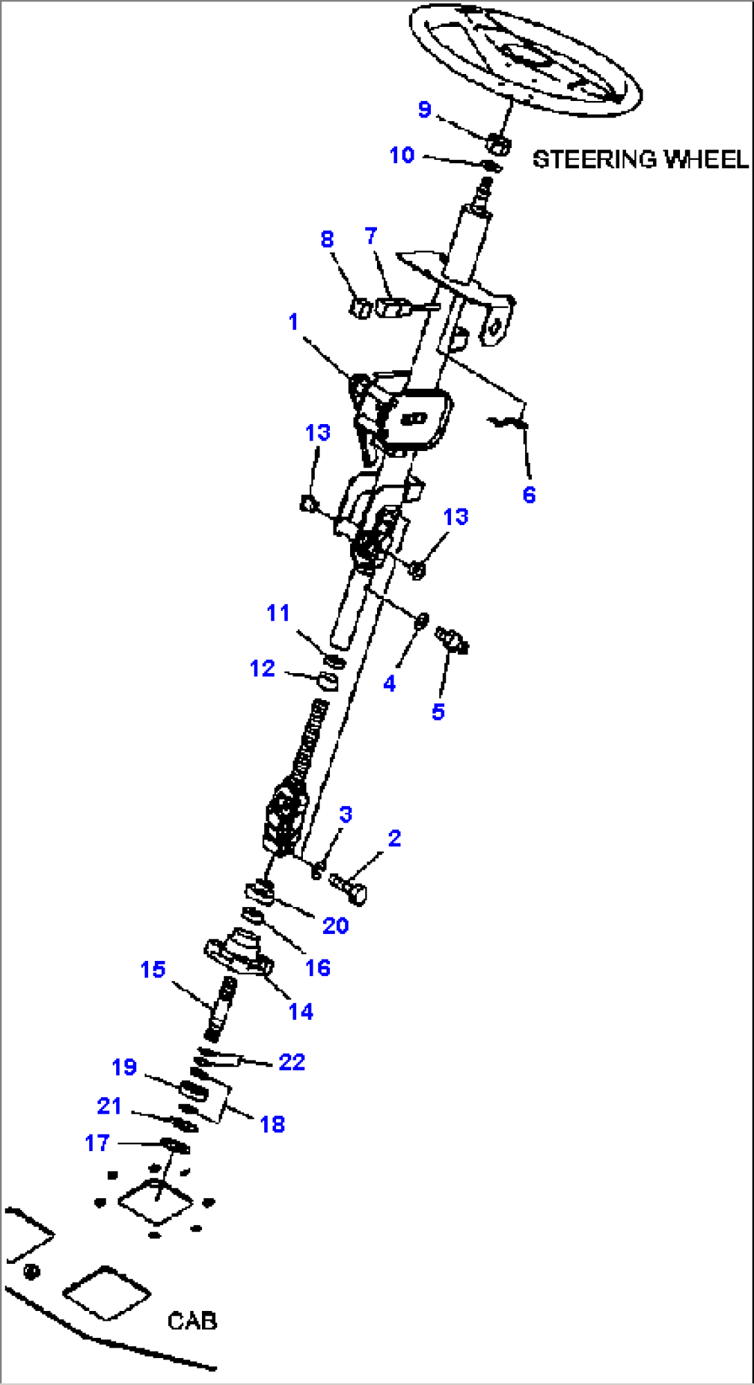 K0210-28A0 ROPS CAB STEERING COLUMN