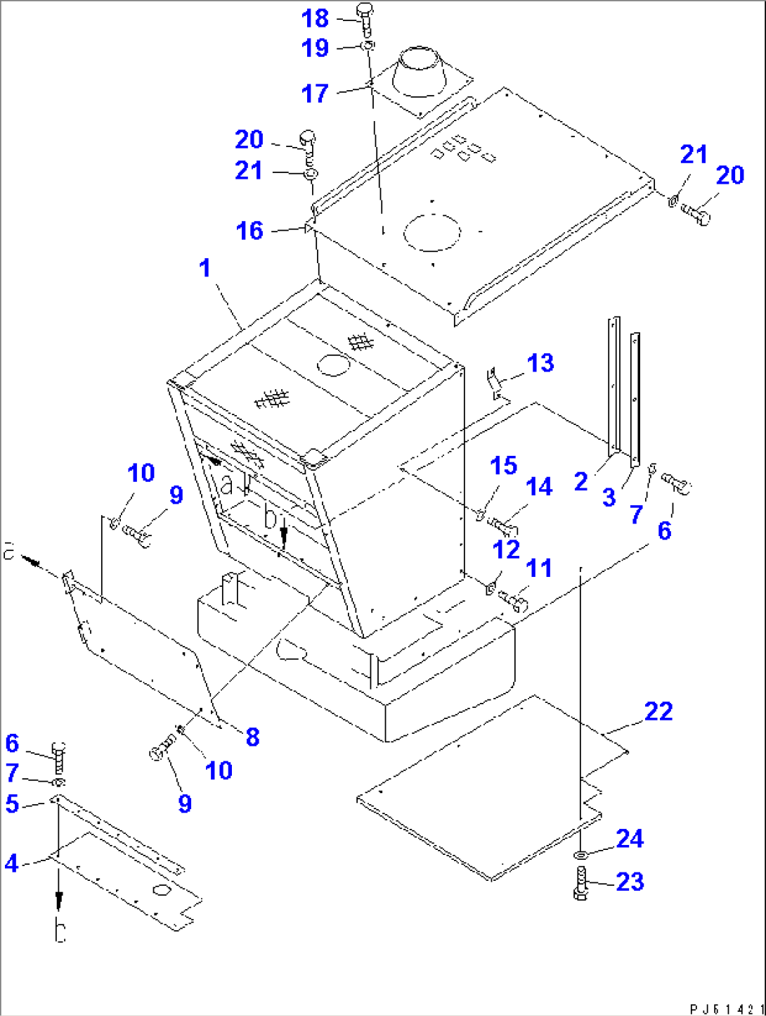 RADIATOR GUARD AND ENGINE HOOD(#11001-11003)