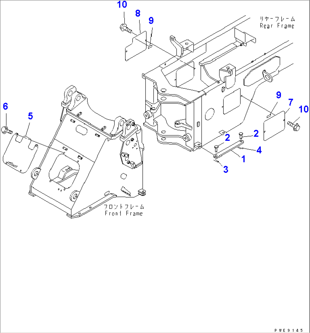 BAR LOCK AND COVER (WITH 3-SPOOL CONTROL VALVE) (WITH EMERGENCY STEERING)