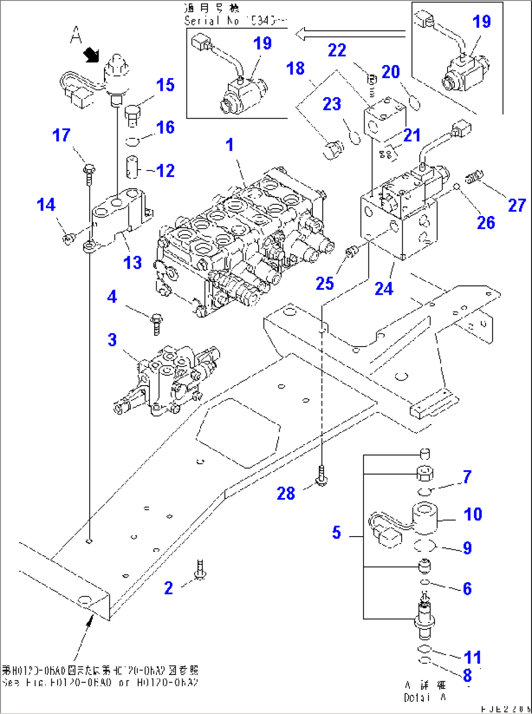 HYDRAULIC MAIN VALVE (MAIN CONTROL VALVE¤ SWING VALVE AND SHUTTLE VALVE)(#15001-15348)