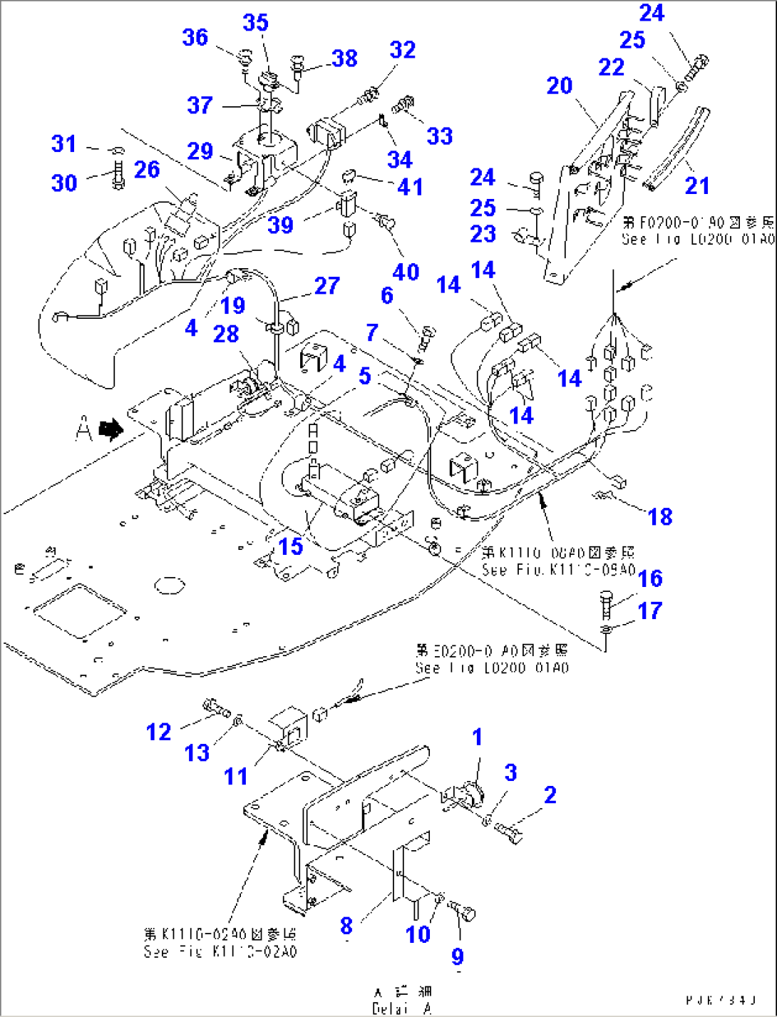 FLOOR FRAME (HARNESS AND COVER R.H.)(#1255-)