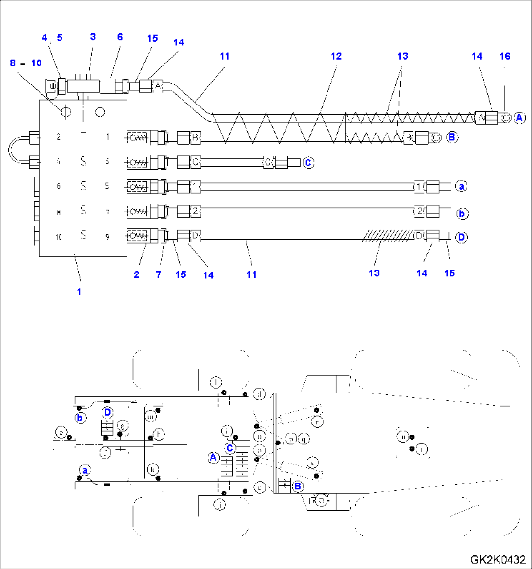 CENTRAL LUBRICATION SYSTEM (FEEDER FRONT FRAME) (1/2)